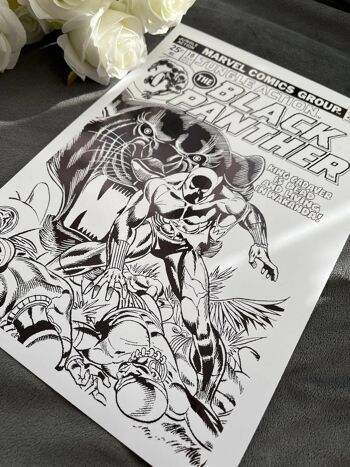 Black Panther Comic Cover Foil Print A5 No Frame 3