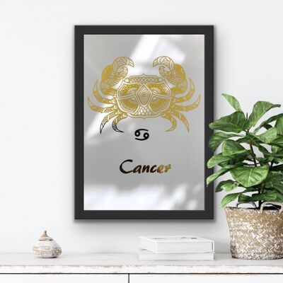 Cancer Star Sign Foil Print A5 No Frame