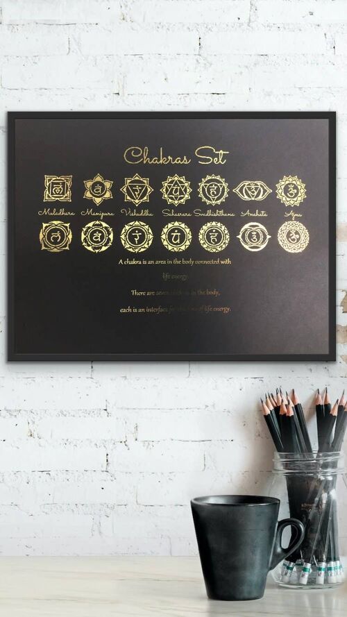 Chakras Set Foil Print A5 No Frame