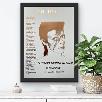 David Bowie Foil Print A4 sans cadre 1