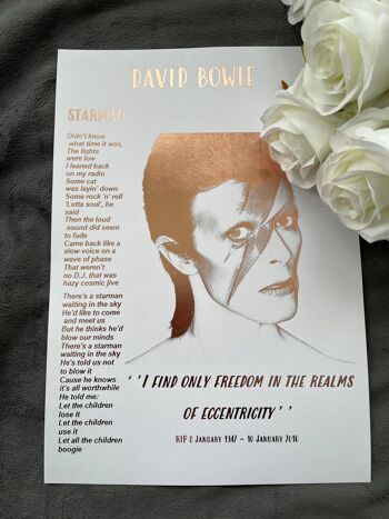 David Bowie Foil Print A4 sans cadre 2