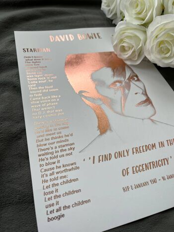 David Bowie Foil Print A4 sans cadre 3