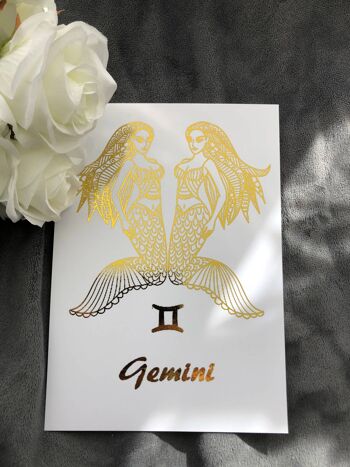 Gemini Star Sign Foil Print A5 Sans cadre 2