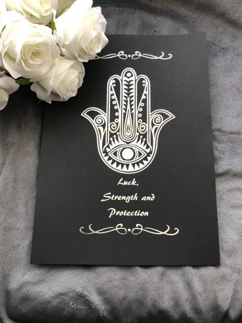 Hamsa Hand Evil Eye Foil Print A5 No Frame 2