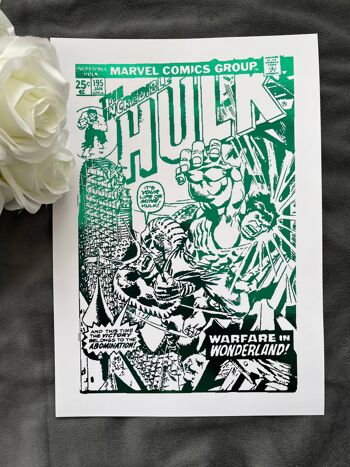 Hulk Comic Couverture Foil Print A4 No Frame 2