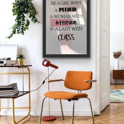 Independent Lady Quote Print A3 No Frame