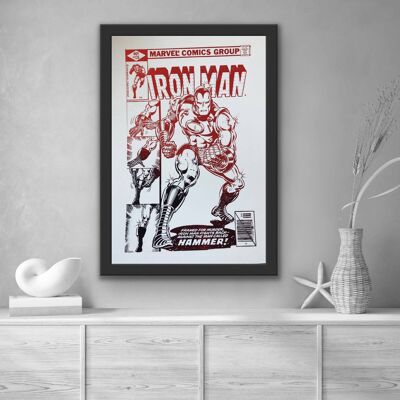 Iron Man Comic Cover Foil Stampa A4 Senza Cornice