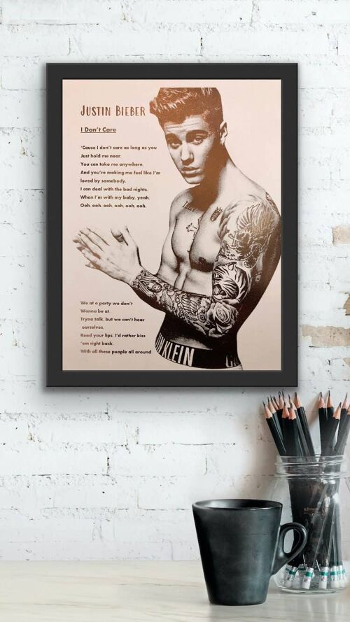 Justin Bieber Foil Print A4 No Frame