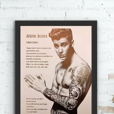 Justin Bieber Foil Print A5 No Frame