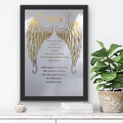 Loss of a Child/Baby Foil Print White/Gold A4 Sin marco