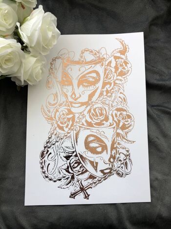 Masque de mascarade Foil Print A4 No Frame 2