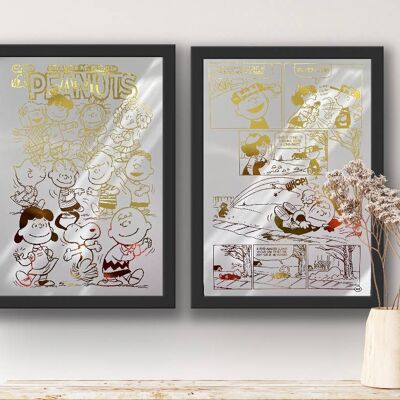 Peanuts Comic Cover & Comic Strip Foil Print A4 Unframed