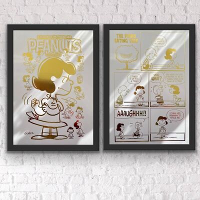 Peanuts Comic Cover & Comic Strip Foil Print, Lucy Van Pelt A4 sans cadre