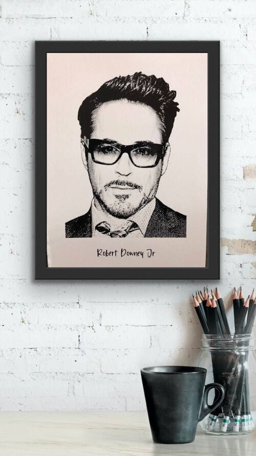 Robert Downey Jr Foil Print A4 No Frame