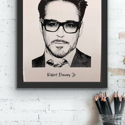 Robert Downey Jr Foil Print A4 sans cadre