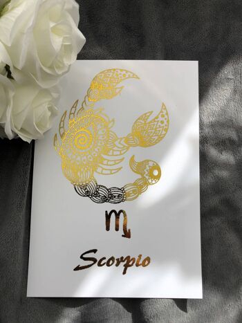 Scorpion Star Sign Foil Print A4 No Frame 2