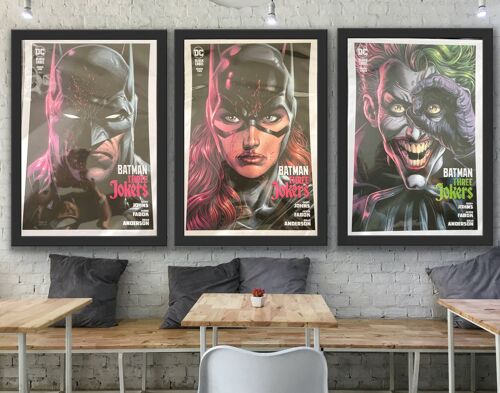 Set of 3 Joker, Batman, Catwoman Black Label Prints A2 Unframed