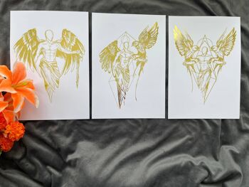 Lot de 3 anges mâles Foil Prints A5 No Frame 2