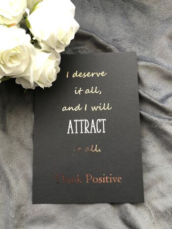 Think Positive Foil Print Noir A5 Sans Cadre 2