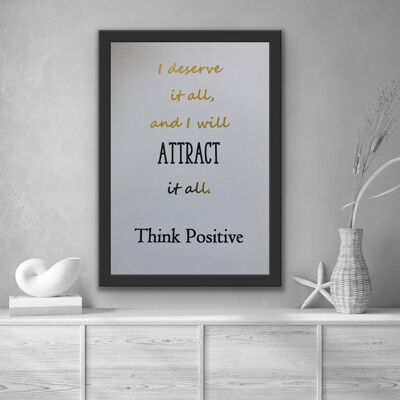 Think Positive Foil Print Blanco A5 Sin marco