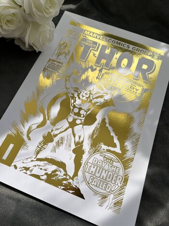 Thor Comic Couverture Foil Print A4 No Frame 2