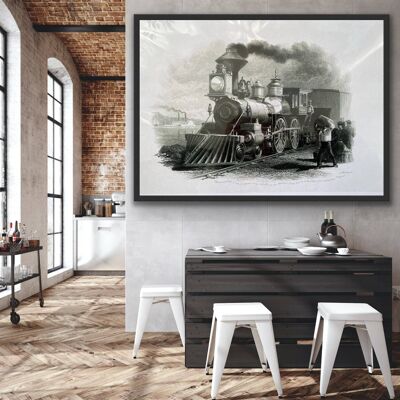 Train Locomotive Print A1 No Frame