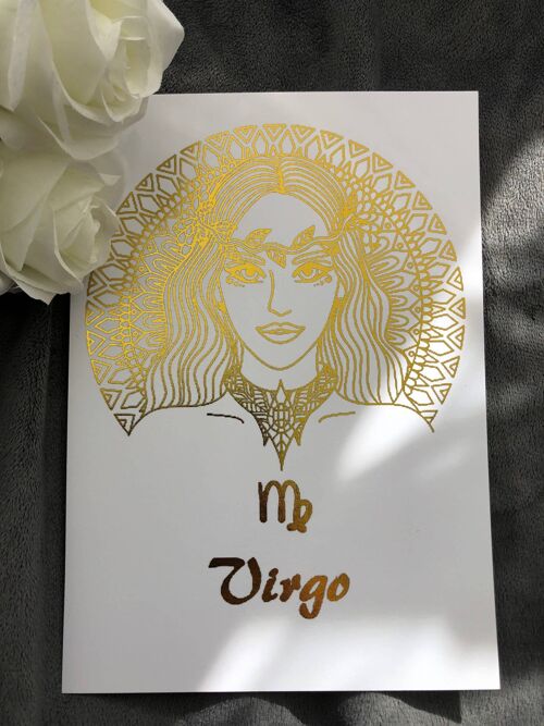 Virgo Star Sign Foil Print A4 No Frame