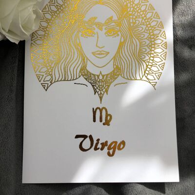 Virgo Star Sign Foil Print A4 Sin marco
