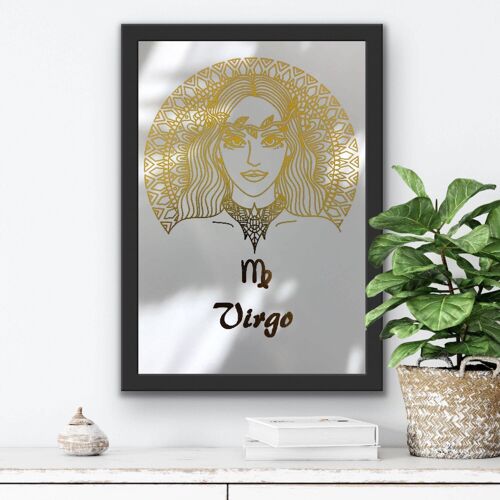 Virgo Star Sign Foil Print A5 No Frame