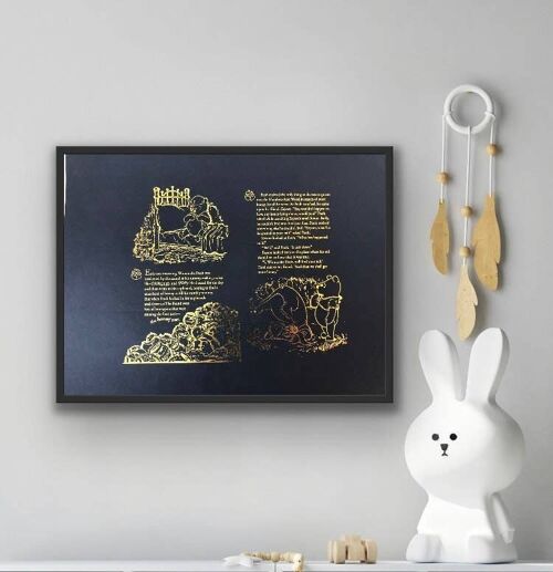 Winnie The Pooh Double Page Foil Print No Frame