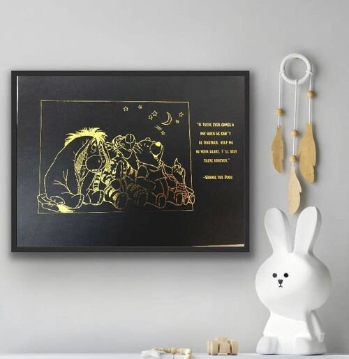 Winnie The Pooh Quote Foil Print A4 No Frame
