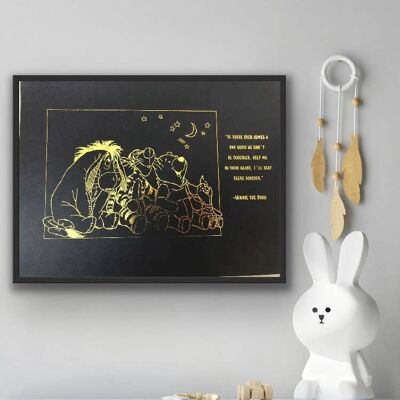 Winnie The Pooh Quote Foil Print A4 Sin marco