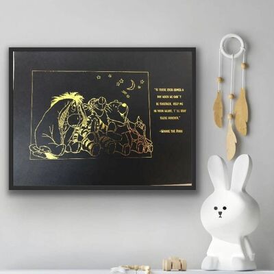 Winnie The Pooh Quote Foil Print A4 No Frame