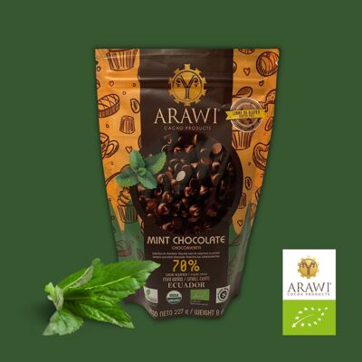 Couverture de chocolat Arawi 70% bio menthe