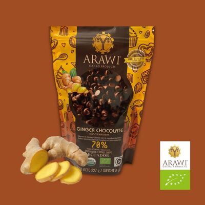 Couverture de chocolat Arawi 70% bio gingembre