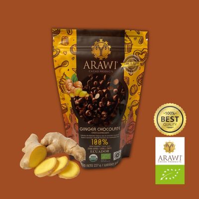 Couverture de chocolat Arawi 100% bio gingembre 5kg