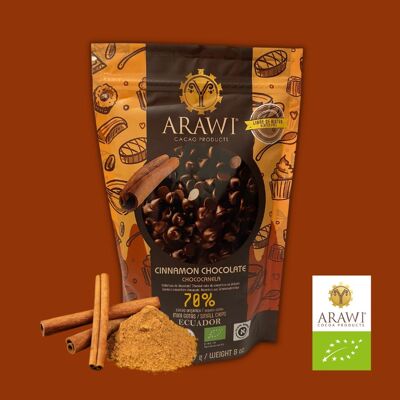 Couverture de chocolat Arawi 70% bio cannelle 1kg