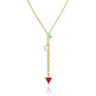 Multi Gemstone Lariat Necklace