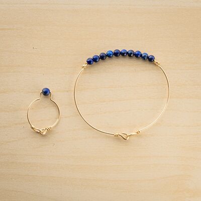 Bracelet lapis lazuli et or gold filled 14k