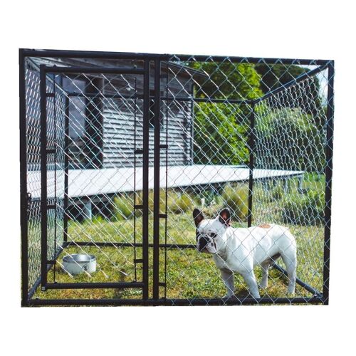 Chenil pour chien de détente extérieur à mailles losangées 150 x 150 x 122 – Lucky Dog