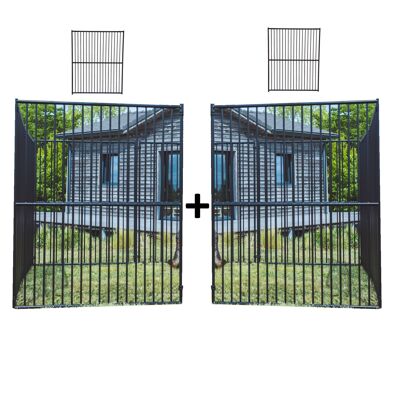 Panneaux de chenil pour Chien | Grilles pour Construire Un enclos Chenil pour Animaux (Barreaux Renforcés sans Porte 3M)