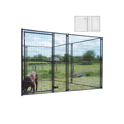 Panneaux de chenil pour Chien | Grilles pour Construire Un enclos Chenil pour Animaux (Grillage Soudé avec Porte 3M)