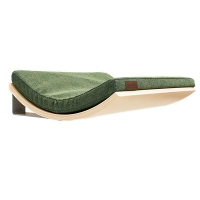 Elegant Green cushion | Maple wood finish- small