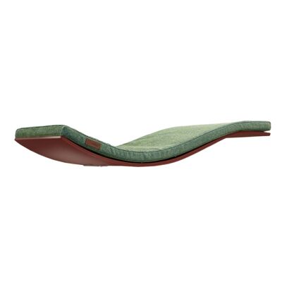 Elegant Green cushion | Walnut wood finish- large