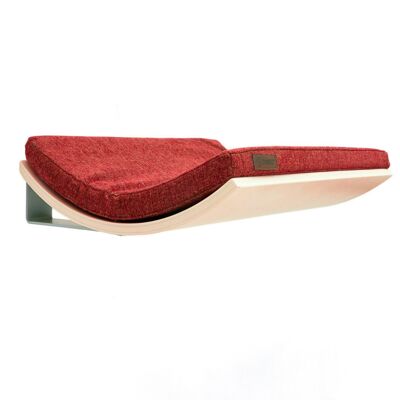 Elegante cuscino rosso | Finitura in legno d'acero - piccola
