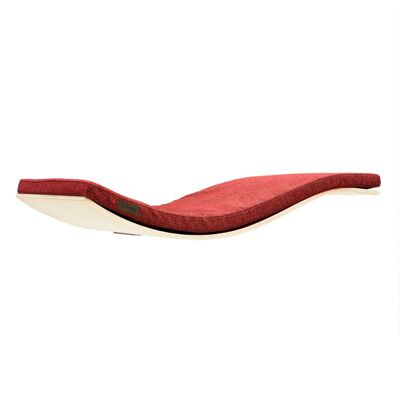 Elegante cuscino rosso | Finitura in legno d'acero - grande