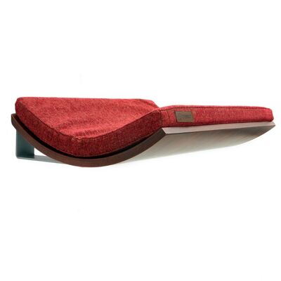 Elegant Red cushion | Walnut wood finish- small