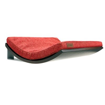 Elegante cuscino rosso | Finitura legno wengé-piccolo