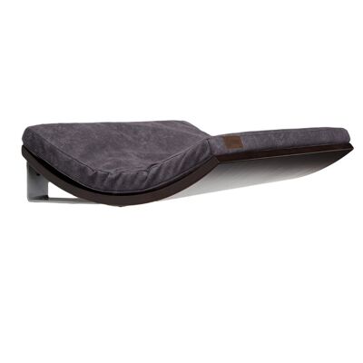 Smooth Dark Grey cushion | Wenge wood finish- small