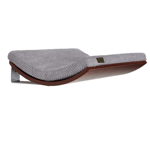 Soft Grey cushion | Walnut wood finish- small